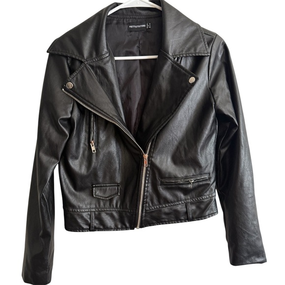 PrettyLittleThing Black Faux Leather Jacket - Picture 1 of 3